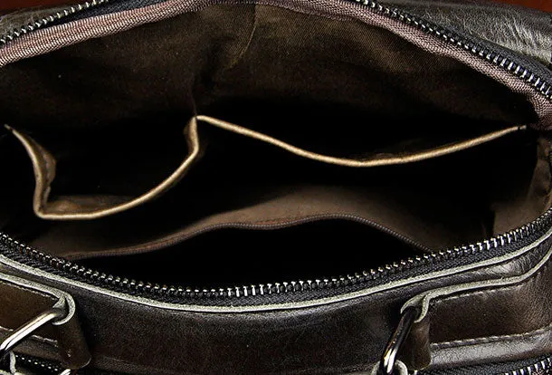 Handmade Genuine Leather Messenger Mens Cool Sling Bag Large Travel Bag Hiking Bag for Men