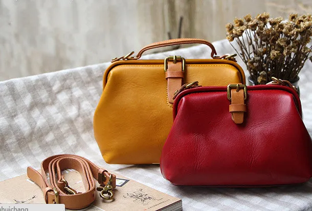 Handmade Leather doctor bag for women leather shoulder bag crossbody bag