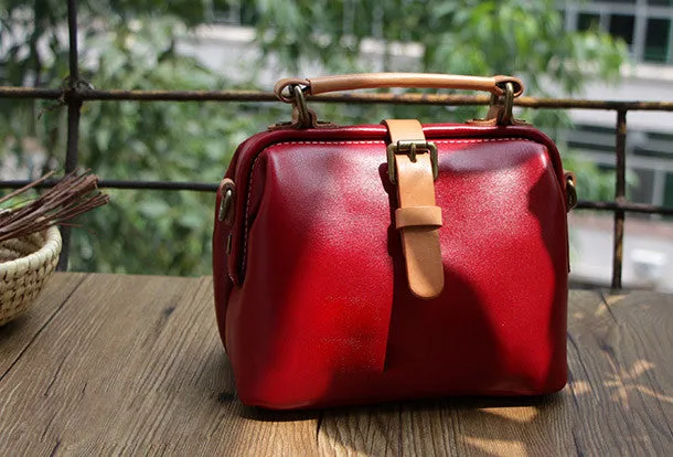 Handmade Leather doctor bag for women leather shoulder doctor bag crossbody bag