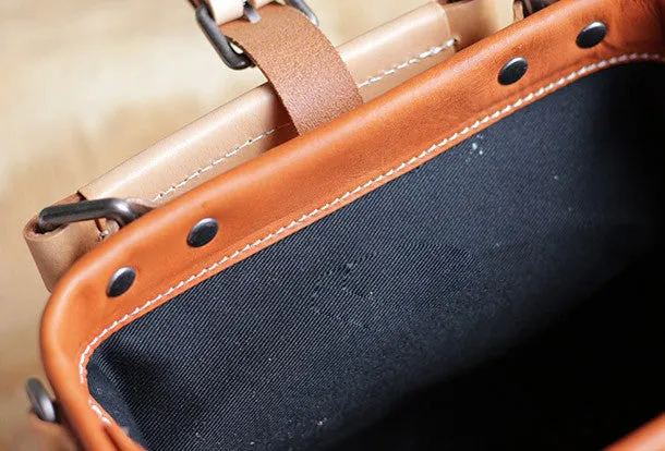 Handmade Leather doctor bag for women leather shoulder doctor bag crossbody bag