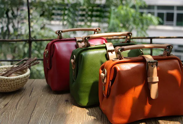 Handmade Leather doctor bag for women leather shoulder doctor bag crossbody bag