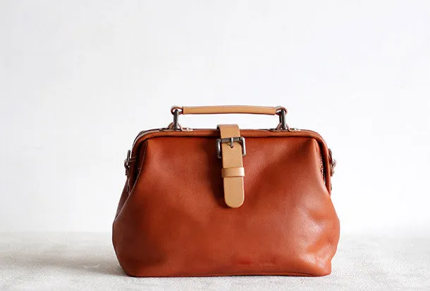 Handmade Leather doctor bag for women leather shoulder doctor bag crossbody bag