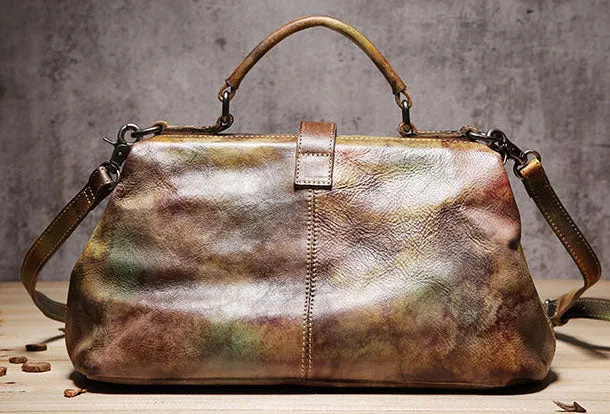 Handmade Leather doctor bag purse for women leather shoulder bag crossbody bag
