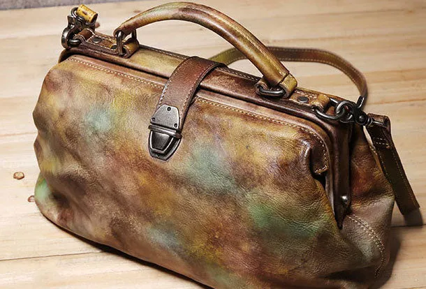 Handmade Leather doctor bag purse for women leather shoulder bag crossbody bag
