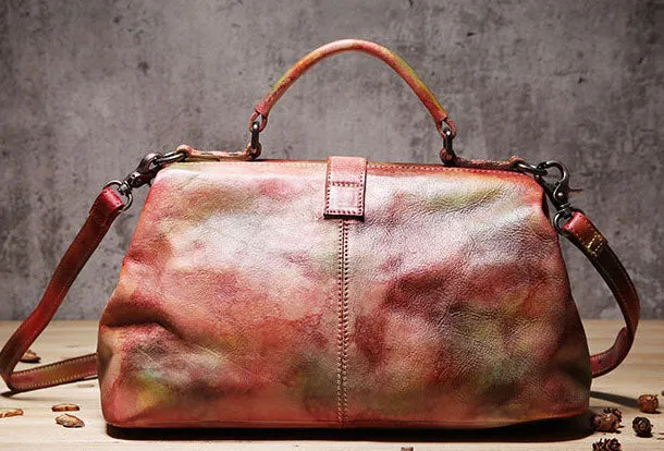 Handmade Leather doctor bag purse for women leather shoulder bag crossbody bag