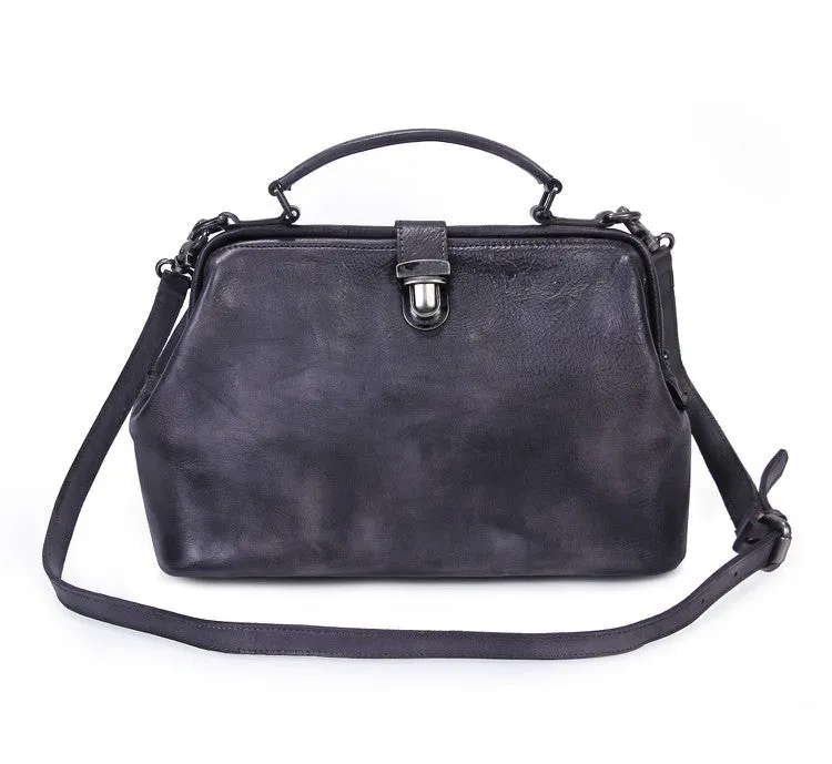 Handmade Leather doctor bag purse for women leather shoulder bag crossbody bag