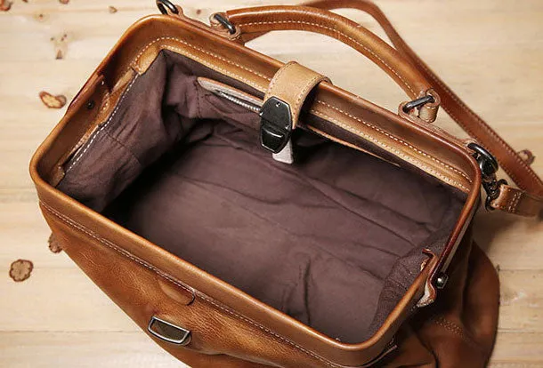Handmade Leather doctor bag purse for women leather shoulder bag crossbody bag