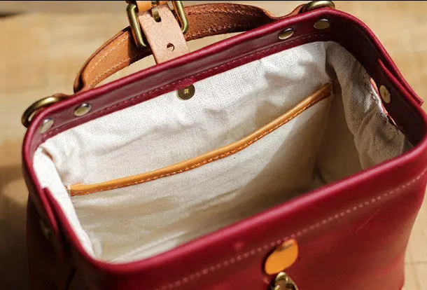 Handmade Leather doctor bags for women leather shoulder doctor bag crossbody bag