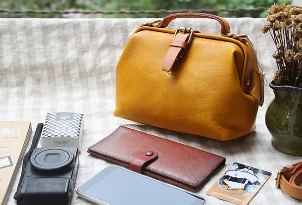 Handmade Leather doctor bags for women leather shoulder doctor bag crossbody bag