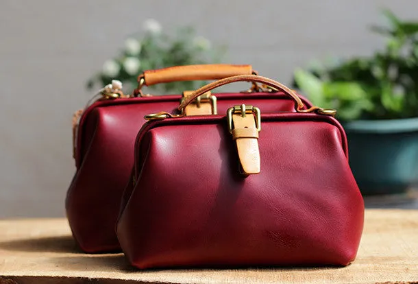 Handmade Leather doctor bags for women leather shoulder doctor bag crossbody bag