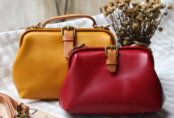 Handmade Leather doctor bags for women leather shoulder doctor bag crossbody bag