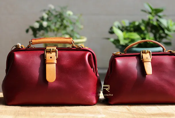 Handmade Leather doctor bags for women leather shoulder doctor bag crossbody bag