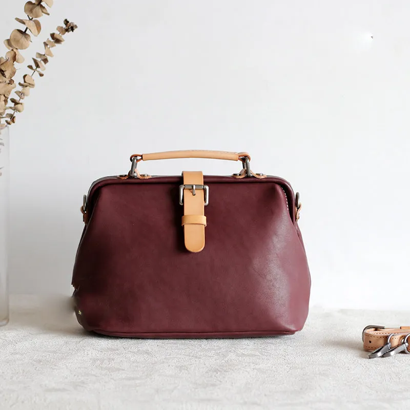 Handmade Leather doctor bags for women leather shoulder doctor bag crossbody bag