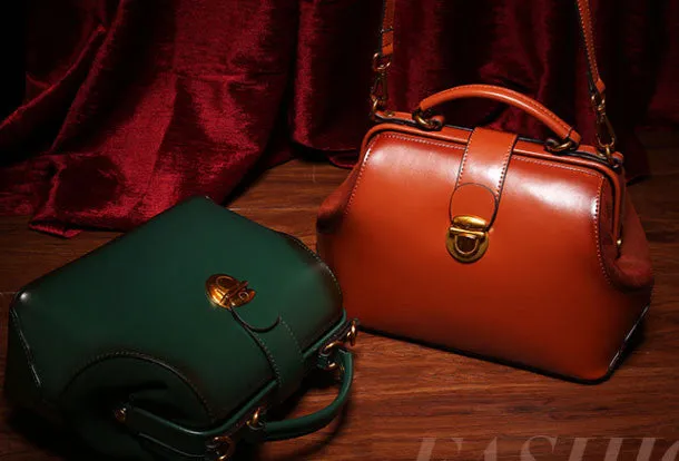 Handmade Leather handbag doctor bag shoulder bag for women leather bag