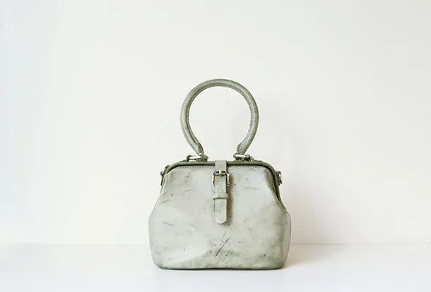 Handmade leather handbag Green doctor bag shoulder bag cossbody bag purse women