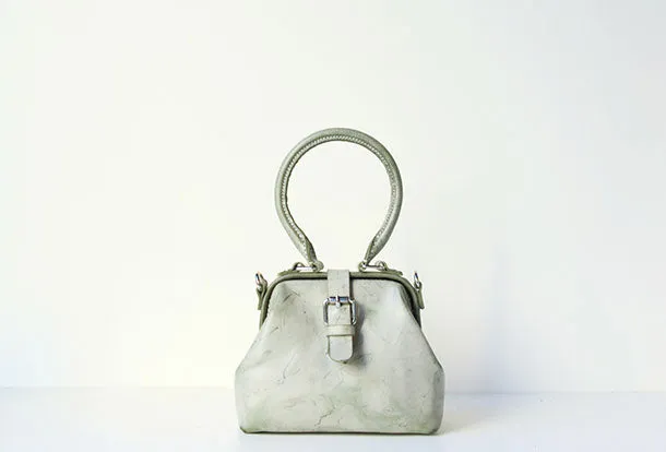 Handmade leather handbag Green doctor bag shoulder bag cossbody bag purse women