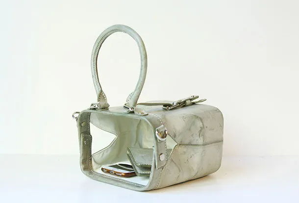 Handmade leather handbag Green doctor bag shoulder bag cossbody bag purse women