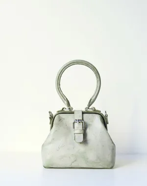 Handmade leather handbag Green doctor bag shoulder bag cossbody bag purse women