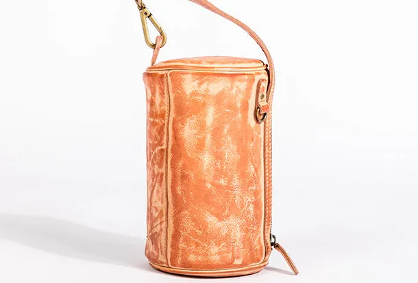 Handmade Leather Handbag Purse Bucket Bag Round Circle Bag Crossbody Bag Shoulder Bag Purse For Women