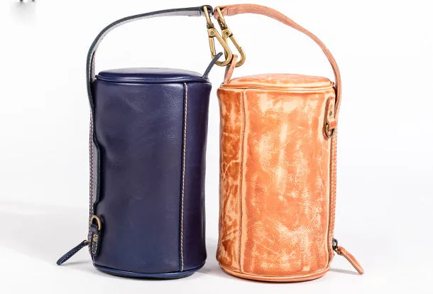 Handmade Leather Handbag Purse Bucket Bag Round Circle Bag Crossbody Bag Shoulder Bag Purse For Women