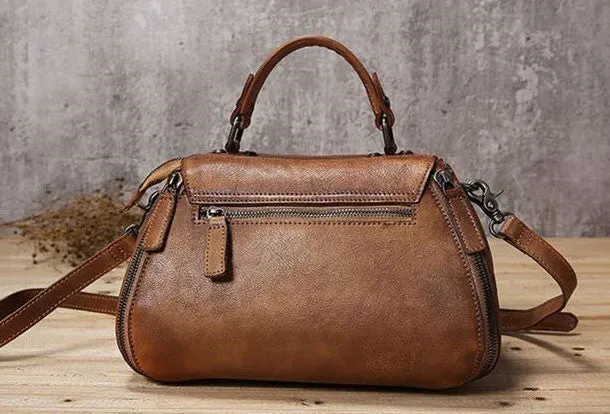 Handmade Leather handbag purse doctor bag shoulder bag for women leather shopper bag