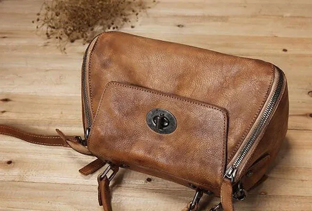 Handmade Leather handbag purse doctor bag shoulder bag for women leather shopper bag