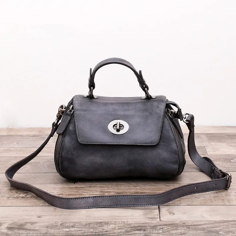 Handmade Leather handbag purse doctor bag shoulder bag for women leather shopper bag
