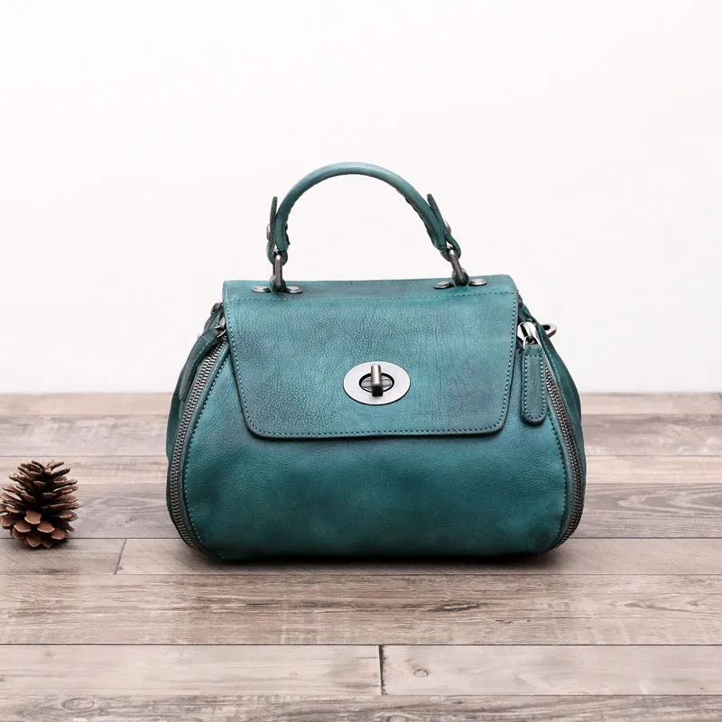 Handmade Leather handbag purse doctor bag shoulder bag for women leather shopper bag