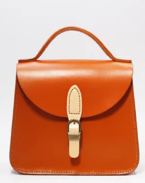 Handmade Leather Handbag Round Bag Purse Crossbody Shoulder Bag for Girl Women Lady