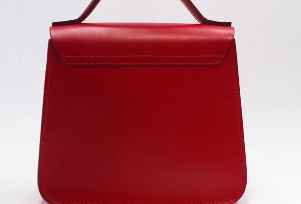 Handmade Leather Handbag Round Bag Purse Crossbody Shoulder Bag for Girl Women Lady