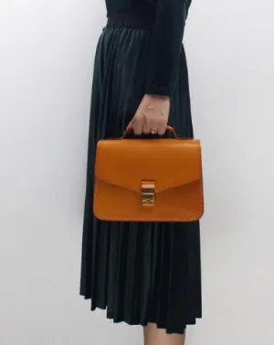 Handmade Leather Handbag Round Purse Crossbody Shoulder Bag for Girl Women Lady