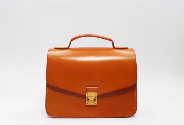 Handmade Leather Handbag Round Purse Crossbody Shoulder Bag for Girl Women Lady