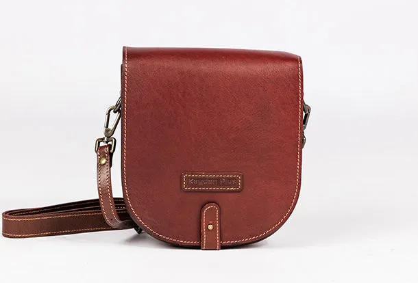 Handmade Leather Purse Saddle Bag Round Circle Bag Messenger Bag Crossbody Bag Shoulder Bag Purse For Women