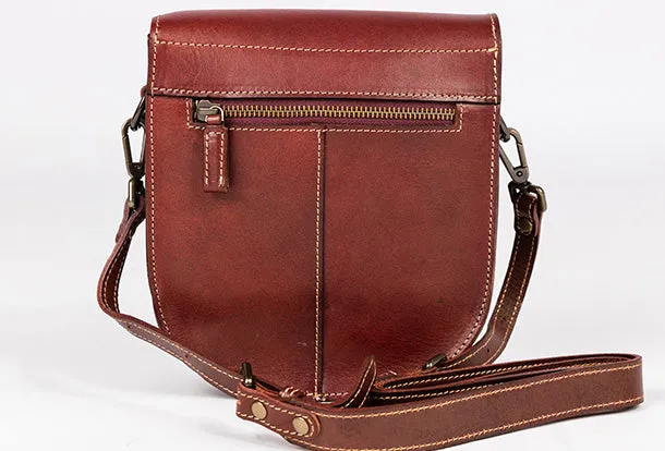Handmade Leather Purse Saddle Bag Round Circle Bag Messenger Bag Crossbody Bag Shoulder Bag Purse For Women
