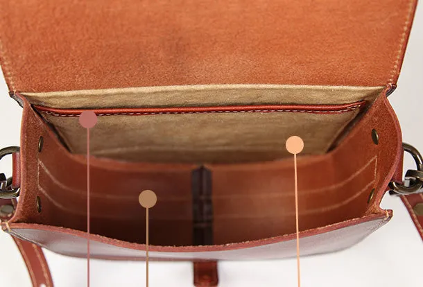 Handmade Leather Purse Saddle Bag Round Circle Bag Messenger Bag Crossbody Bag Shoulder Bag Purse For Women