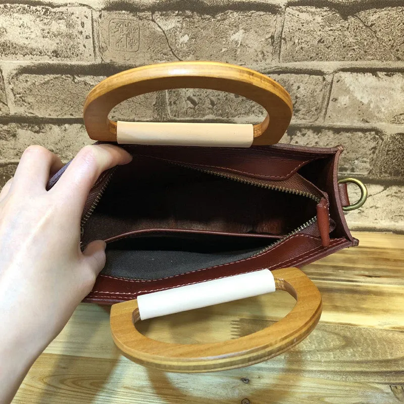 Handmade Leather Round Bag Crossbody Bag Shoulder Bag Purse for Women Leather Bag