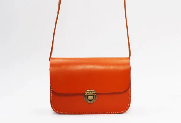 Handmade Leather Round Bag Crossbody Bag Shoulder Bag Purse for Women Leather Bag