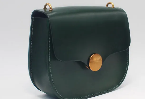 Handmade Leather Round Bag Crossbody Bag Shoulder Bag Purse for Women Leather Bag