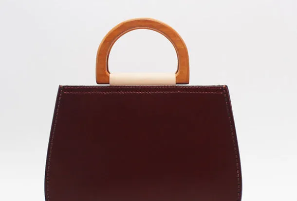 Handmade Leather Round Bag Crossbody Bag Shoulder Bag Purse for Women Leather Bag