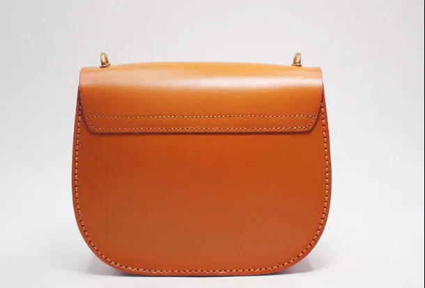 Handmade Leather Round Bag Crossbody Bag Shoulder Bag Purse for Women Leather Bag