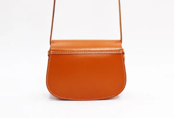 Handmade Leather Round Bag Crossbody Bag Shoulder Bag Purse for Women Leather Bag