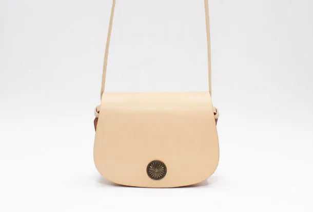 Handmade Leather Round Bag Crossbody Bag Shoulder Bag Purse for Women Leather Bag