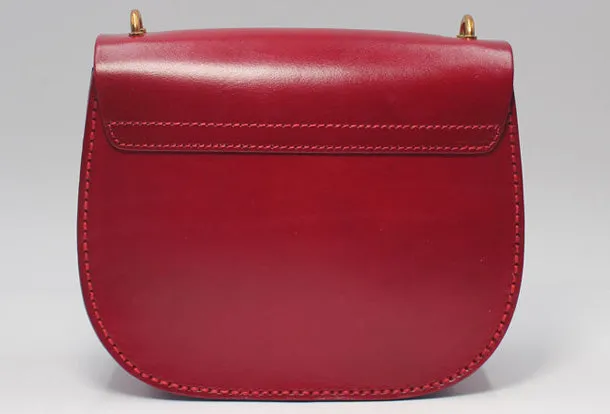Handmade Leather Round Bag Crossbody Bag Shoulder Bag Purse for Women Leather Bag