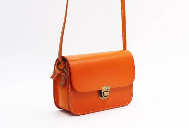 Handmade Leather Round Bag Crossbody Bag Shoulder Bag Purse for Women Leather Bag