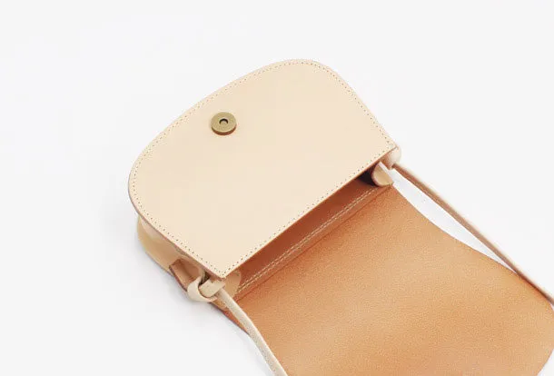 Handmade Leather Round Bag Crossbody Bag Shoulder Bag Purse for Women Leather Bag