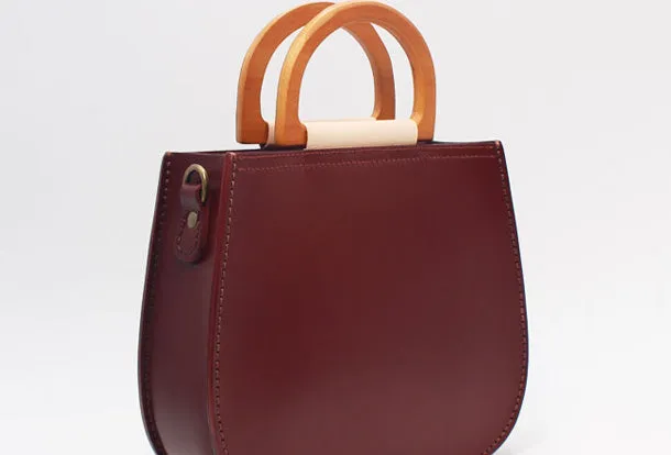 Handmade Leather Round Bag Crossbody Bag Shoulder Bag Purse for Women Leather Bag