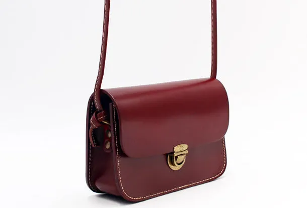 Handmade Leather Round Bag Crossbody Bag Shoulder Bag Purse for Women Leather Bag