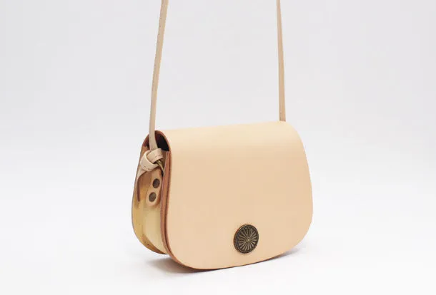 Handmade Leather Round Bag Crossbody Bag Shoulder Bag Purse for Women Leather Bag