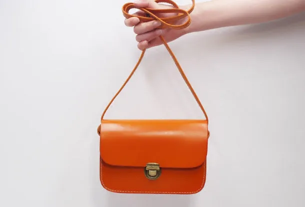 Handmade Leather Round Bag Crossbody Bag Shoulder Bag Purse for Women Leather Bag