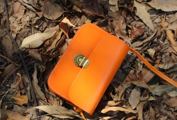 Handmade Leather Round Bag Crossbody Bag Shoulder Bag Purse for Women Leather Bag